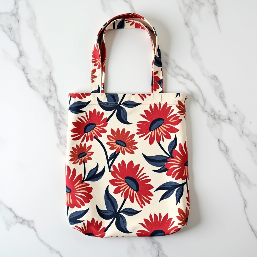 red daisy tote